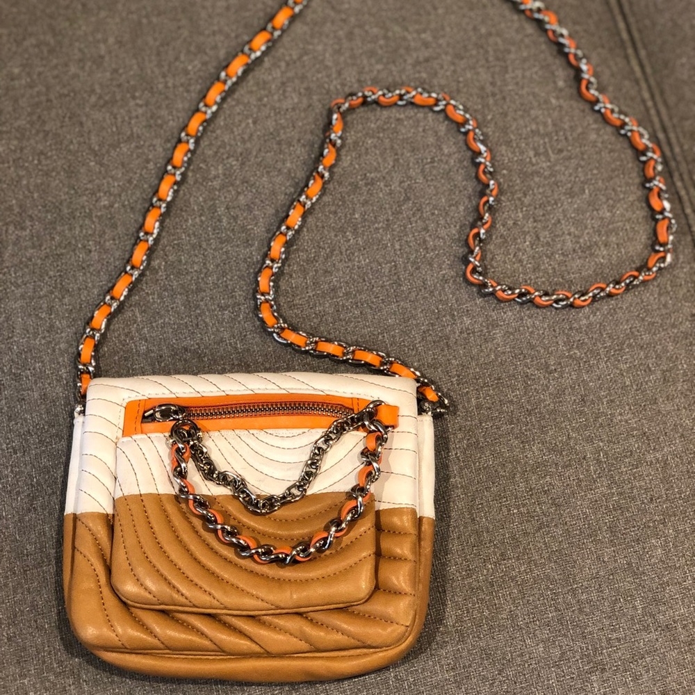 Henri Bendel Leather and Chain Crossbody Bag